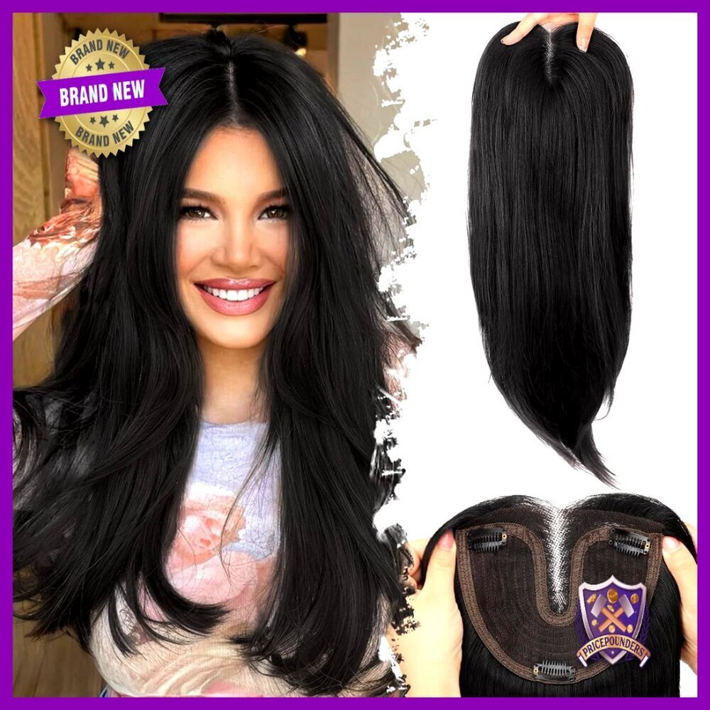 Synthetic Hair Topper Clip-In Wispy Bangs Adjustable Bandage Layered 24 Inch
